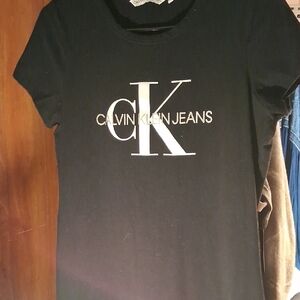 Calvin Klein Jeans Black Tee with White CK Logo